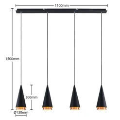 Lucande Naoh Hängeleuchte 4-fl., Schwarz/kupfer 15 Lucande Naoh Hängeleuchte 4-fl., Schwarz/kupfer -Eleganter Beleuchtungsladen 9976155 4
