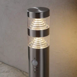 Bewegungsmelder-LED-Sockelleuchte Lanea, Edelstahl -Eleganter Beleuchtungsladen 9988008 9