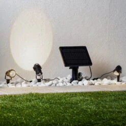 Lindby Malida LED-Solar-Erdspießleuchte, 3er-Set